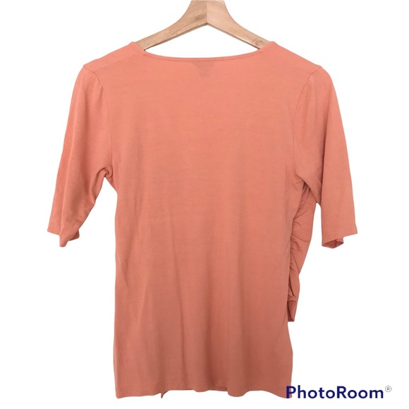 Ann Taylor Layered Look Short Sleeve T-Shirt | Knot Front - Picture 5 of 8